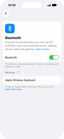 Press the required Bluetooth device and follow the instructions on the screen to pair the device with your phone. Press the required Bluetooth device and follow the instructions on the screen to pair the device with your phone.