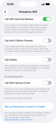 Press the indicator next to Press the indicator next to