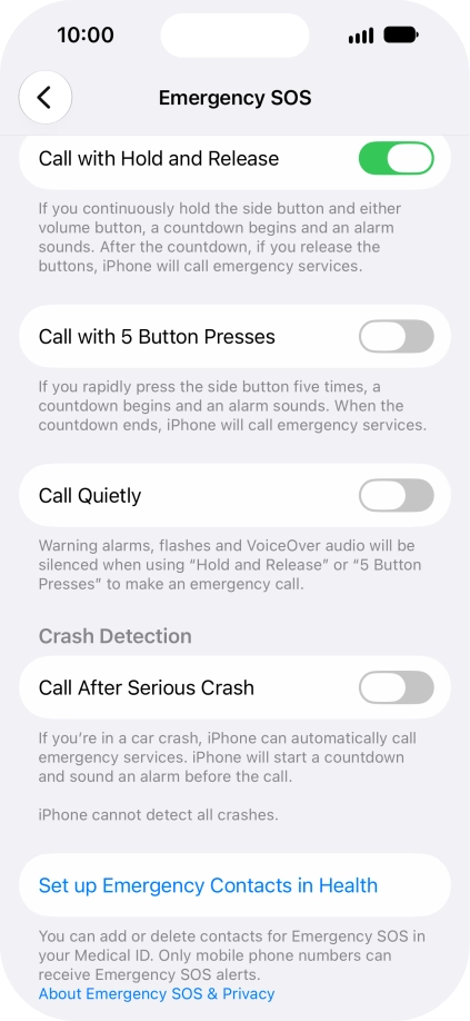 Press the indicator next to Press the indicator next to