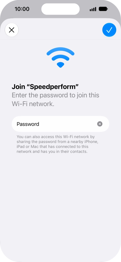 Press the confirm icon.