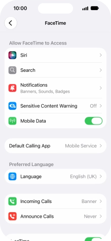 Press the required setting below Press the required setting below