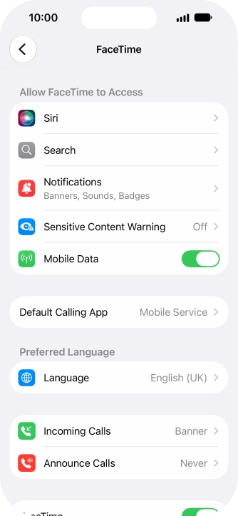 Press the required setting below Press the required setting below