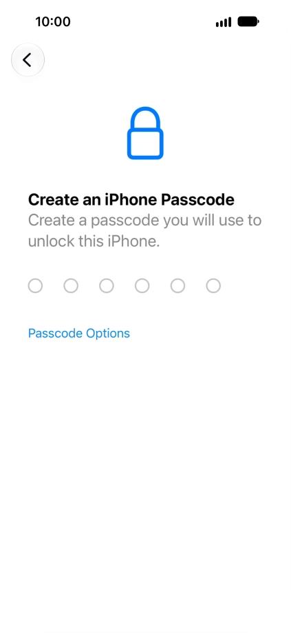 Press Passcode Options.