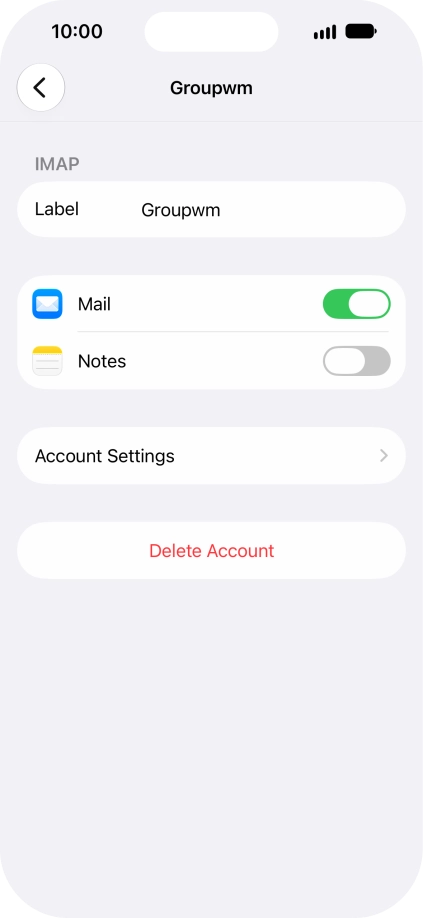 Press Account Settings.