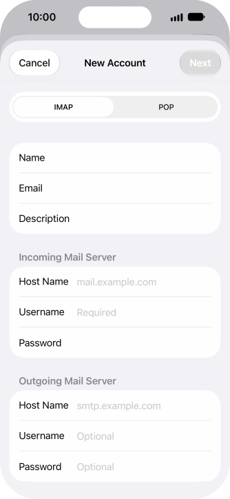 Press IMAP.