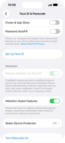 Press Set Up Face ID.