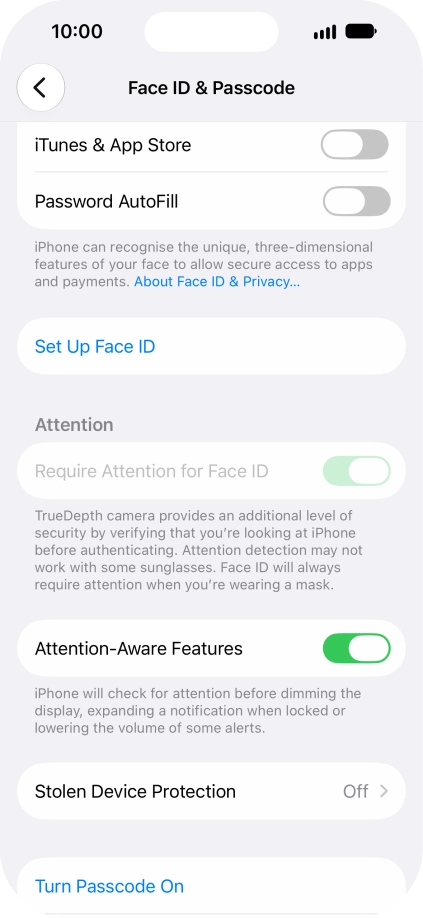 Press Set Up Face ID.