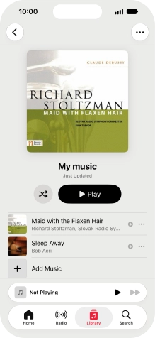Go to the required category or playlist and press the required audio file. Go to the required category or playlist and press the required audio file.