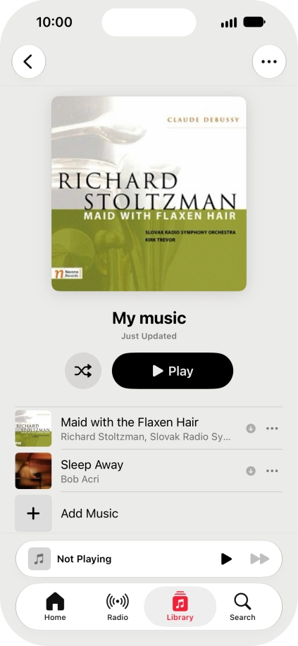 Go to the required category or playlist and press the required audio file. Go to the required category or playlist and press the required audio file.