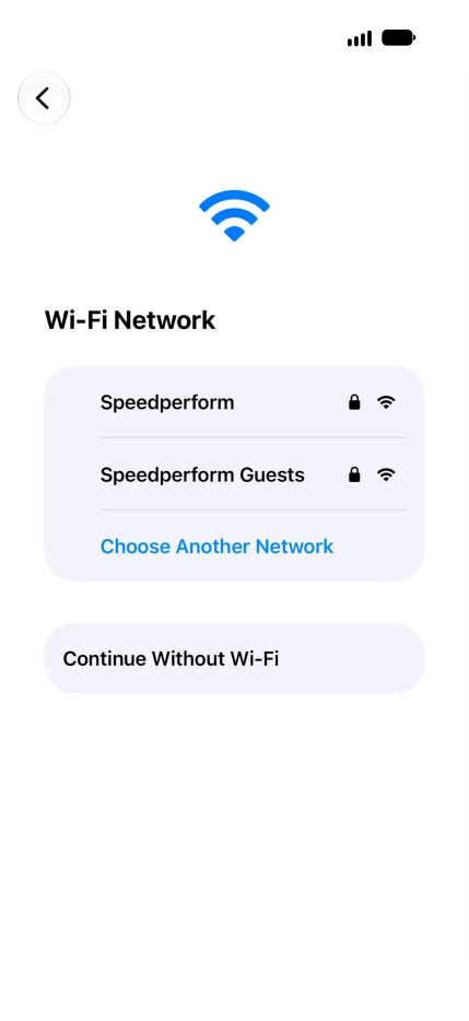 Press the required Wi-Fi network.