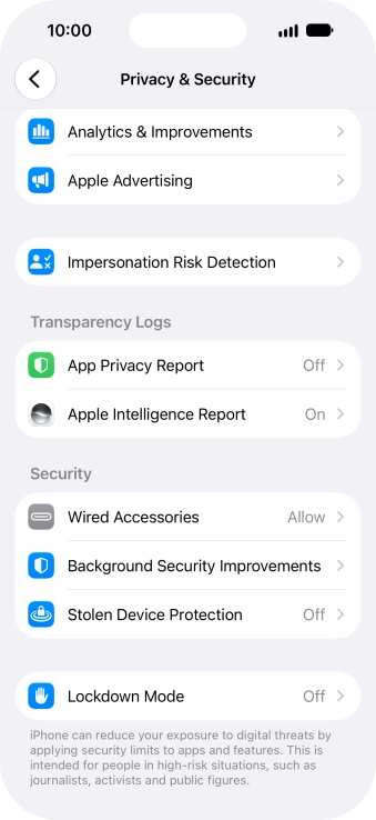 Press App Privacy Report.