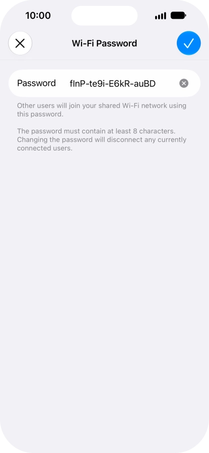 Press the confirm icon.