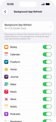 Press Background App Refresh. Press Background App Refresh.