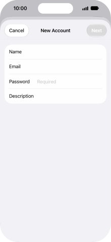 Press Password and key in the password for your email account.
