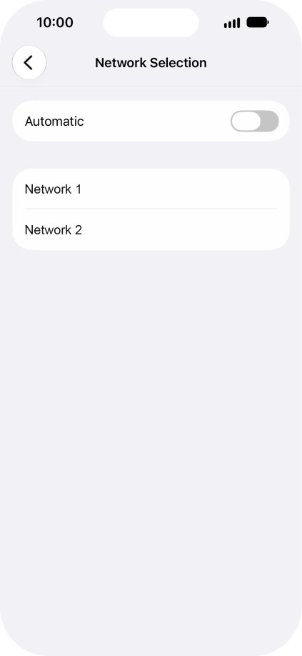 If you turn off the function, press the required network.