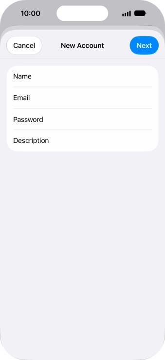 Press Description and key in the required name.