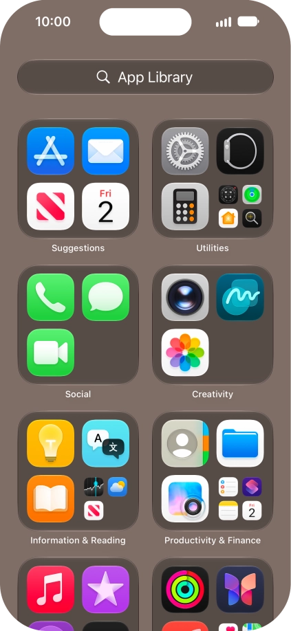 Press the required app. Press the required app.