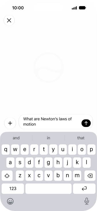 Follow the instructions on the screen to type or speak the required question. You can also attach pictures or documents and ask questions to them. Follow the instructions on the screen to type or speak the required question. You can also attach pictures or documents and ask questions to them.