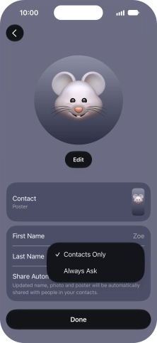 Press the required setting. Press the required setting.