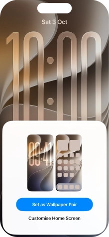 To use the same colour theme on the home screen, press Set as Wallpaper Pair.
