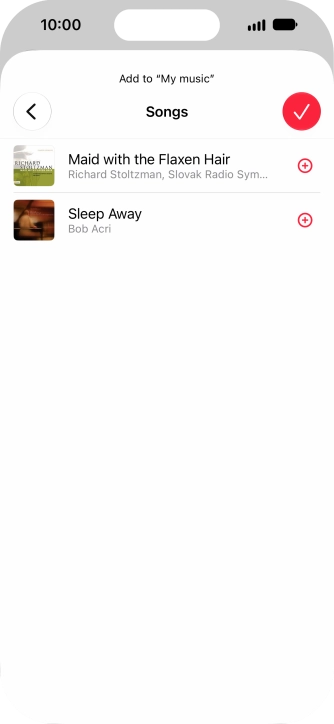 Go to the required category and press the add icon next to the required audio file. Go to the required category and press the add icon next to the required audio file.
