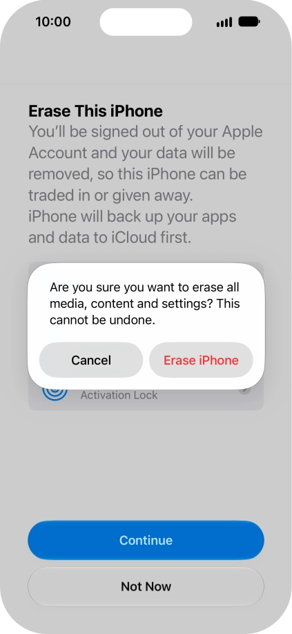 Press Erase iPhone.