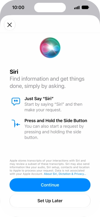 Press Continue and follow the instructions on the screen to turn on the function.