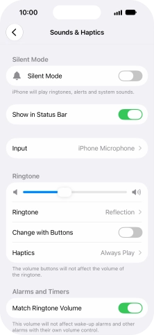 Press the indicator next to 