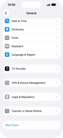 Press Transfer or Reset iPhone.