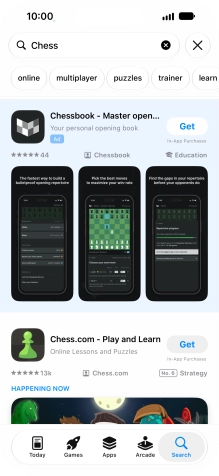 Press the required app. Press the required app.
