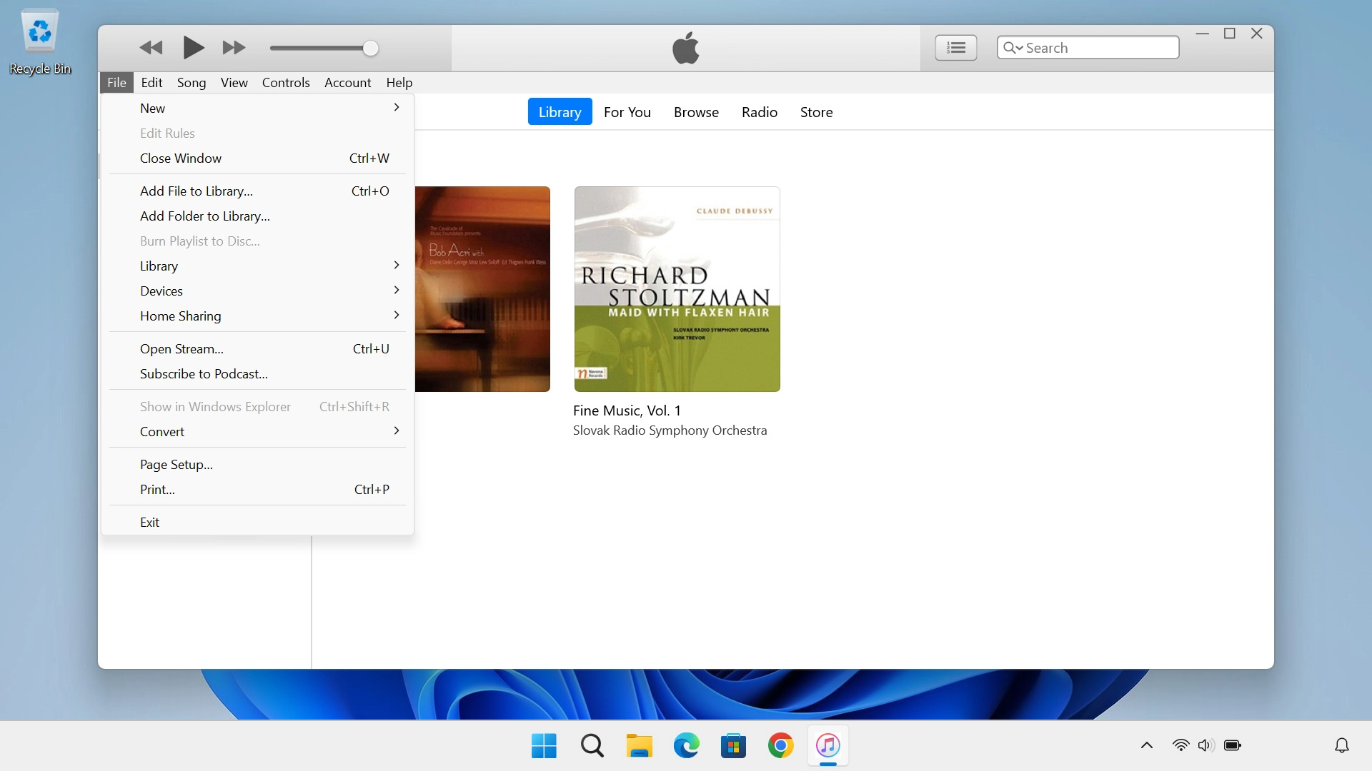 Click Add File to Library... to add one file at a time.