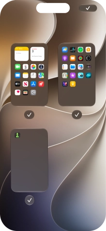 Press the field below the required home screen page to turn page view on or off.