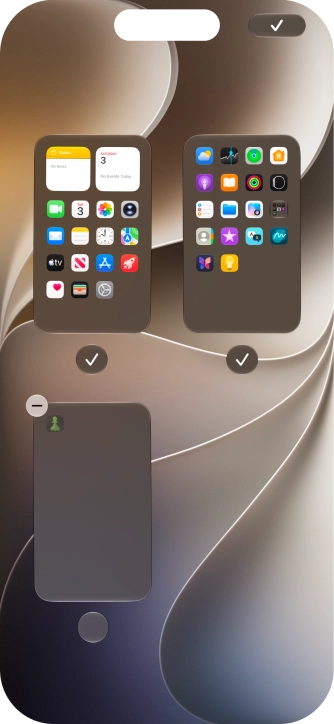 Press the delete icon next to the required home screen page.