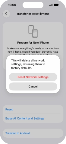 Press Reset Network Settings.
