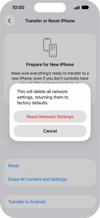 Press Reset Network Settings.