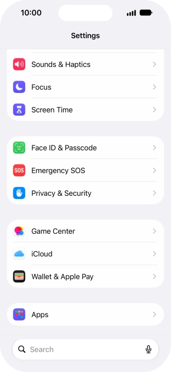 Press Face ID & Passcode.