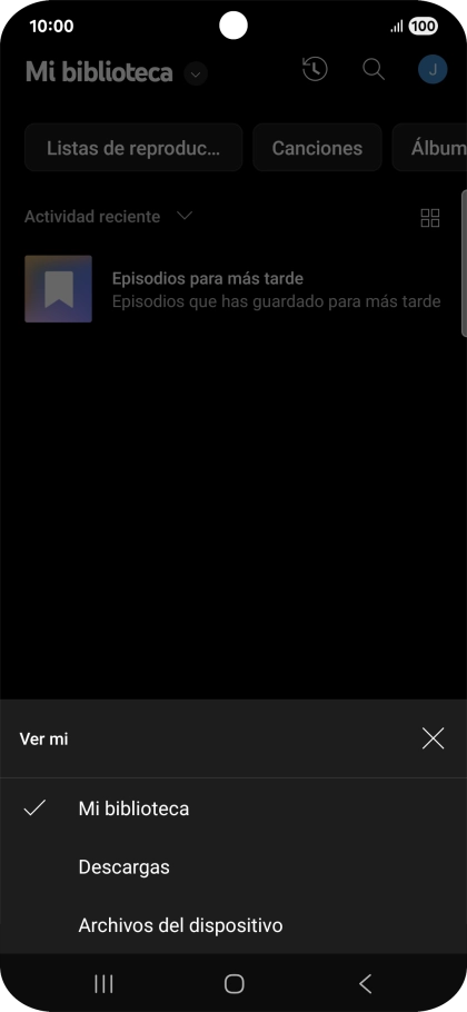 Pulsa una categoría y desplázate al archivo de música deseado.