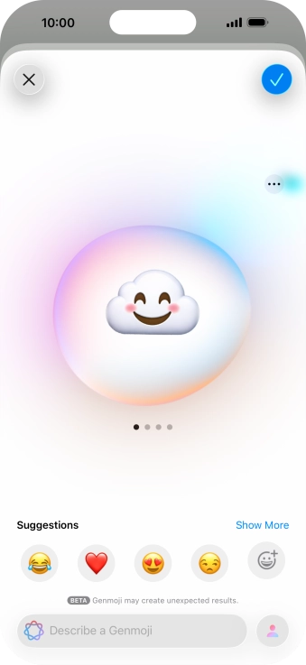 Slide your finger right or left on the screen to see the generated results.