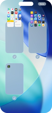 Press the field below the required home screen page to turn page view on or off.