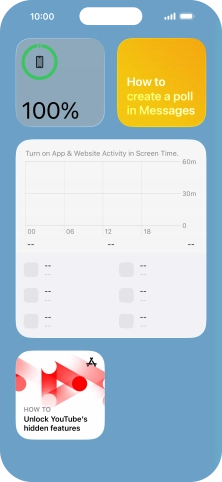 Press and hold the required widget until a pop-up menu is displayed.
