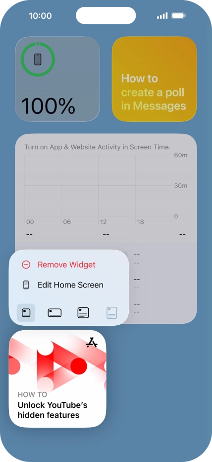 Press Remove Widget.