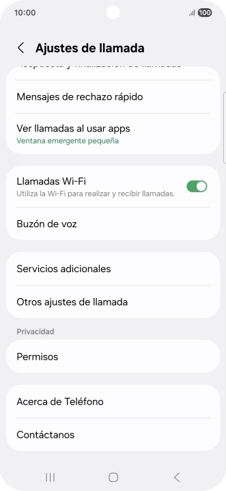Pulsa Servicios adicionales.