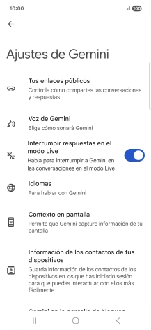 Sigue las indicaciones de la pantalla para seleccionar los ajustes deseados.
