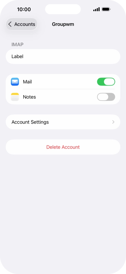 Press Account Settings.