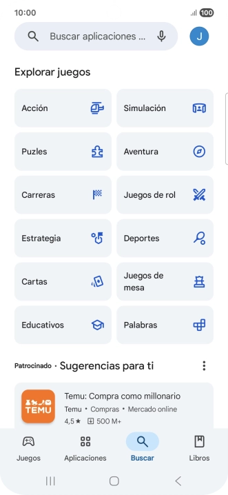 Pulsa en el campo de búsqueda.