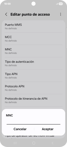 Introduce 01 y pulsa Aceptar.