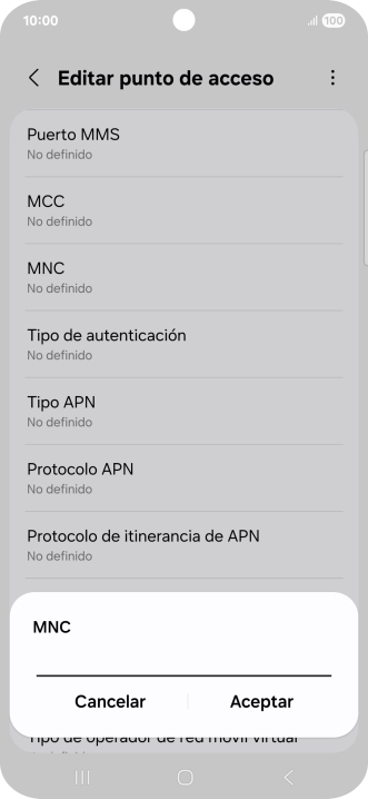 Introduce 01 y pulsa Aceptar.