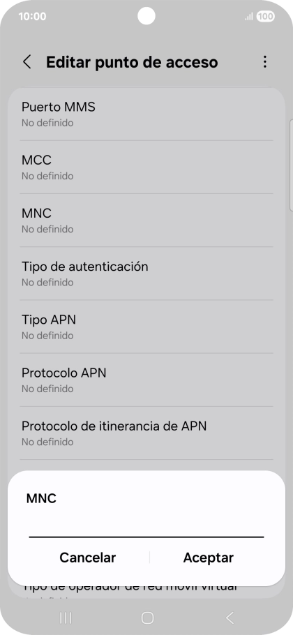Introduce 01 y pulsa Aceptar.