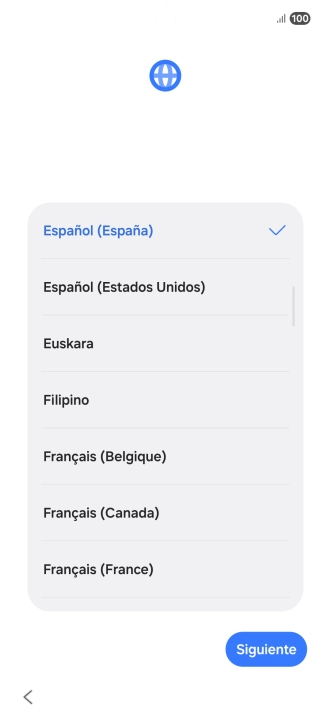 Pulsa el idioma deseado.
