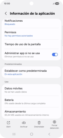 Pulsa Almacenamiento.